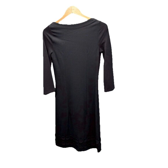 Boden Women’s Sz 4 Black Ponte Knit Sheath Circle Appliqué Hem 3/4 Sleeve WH280 - Picture 9 of 14